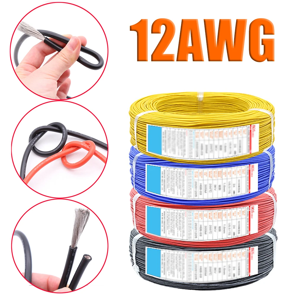 

12AWG UL Flexible Rubber Silicone Wire Cable 200℃ 600V Soft Multicore Wire Cables
