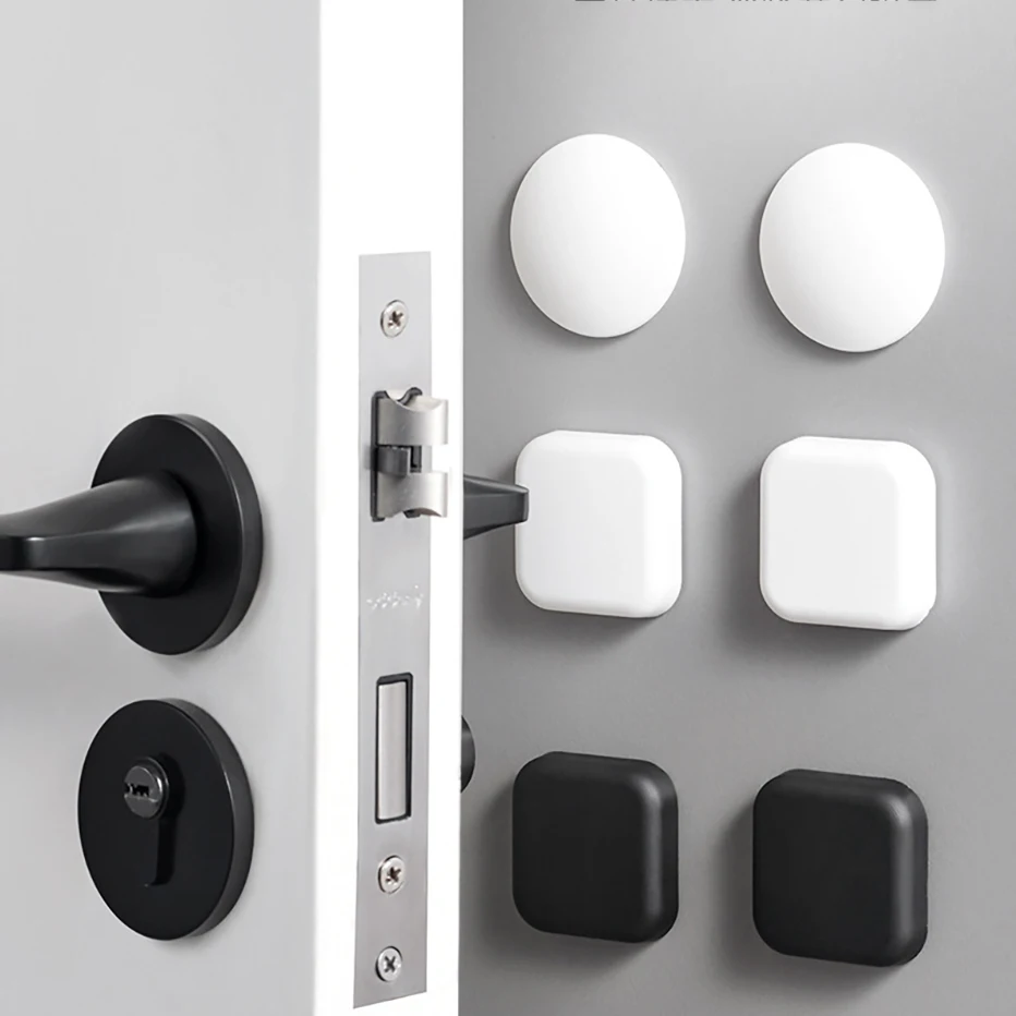

1PC Silicone Door Handle Bumpers Self Adhesive Deurstopper Protection Porte Pad Mute Stikcer Round Square Wall Protector Pad