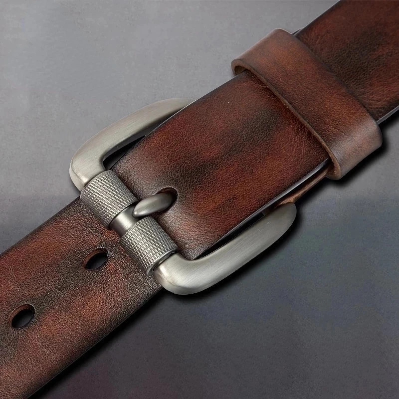 New Men's Belt Leather Pin Buckle Belt Casual Top Layer Cowhide Men's Fashion Classic Retro Belt High Quality dropshippi