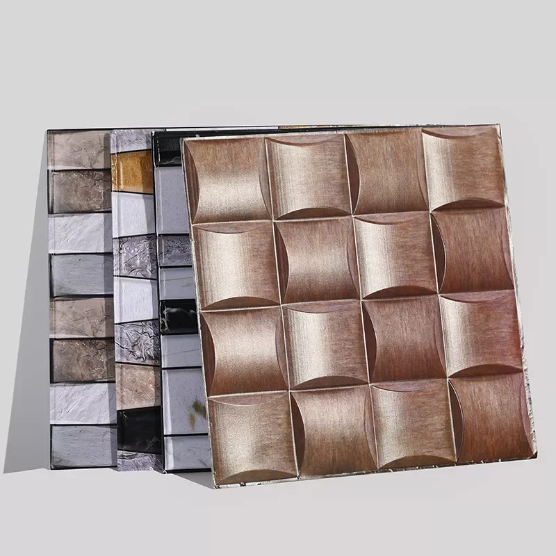 

10/20pcs 3D Wall Sticker Marble Pattern PVC Waterproof Self-Adhesive Wall Paper 30x30cm Brick Grain Bathroom Wall Stickers