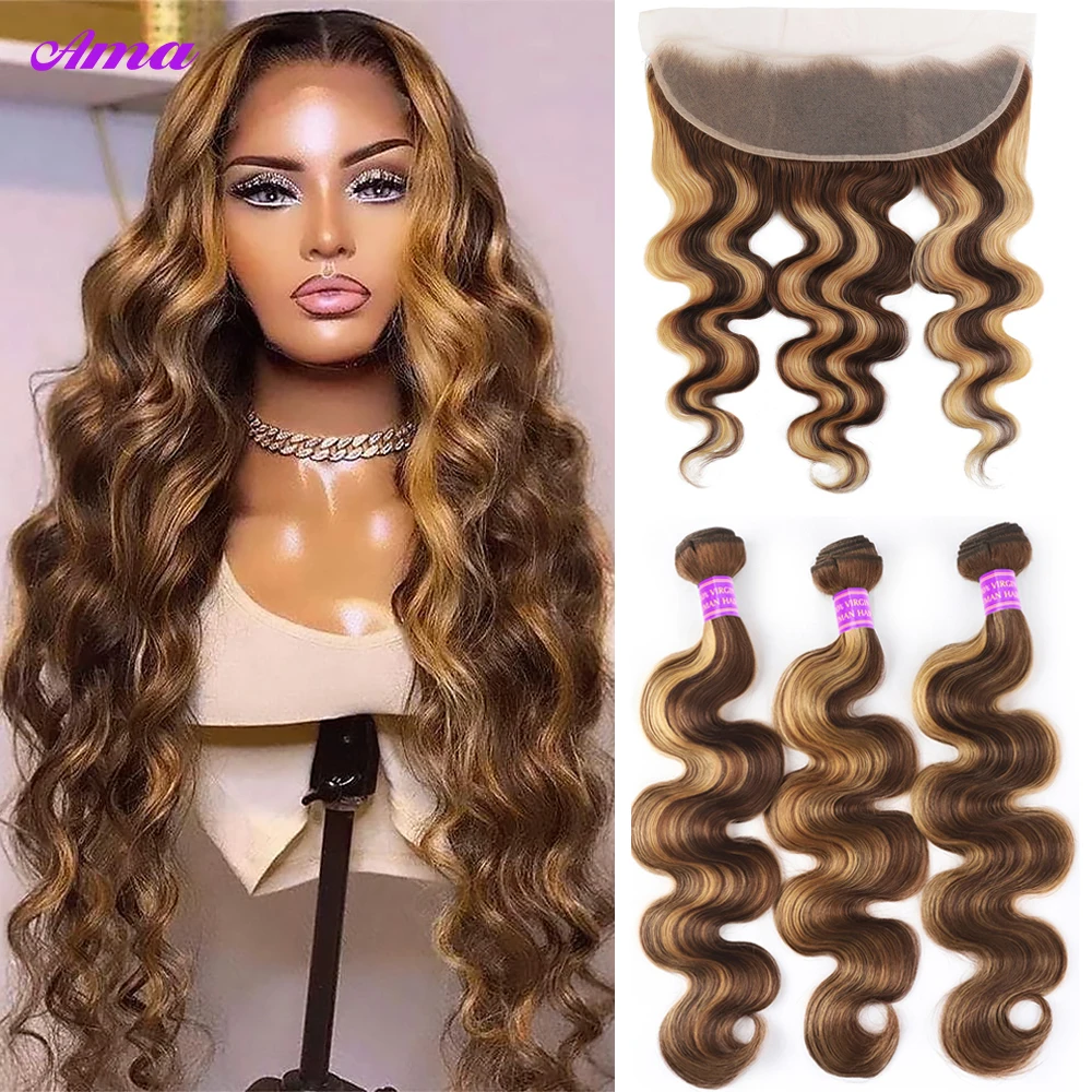 Ed Ombre Human Hair Bundles With Frontal