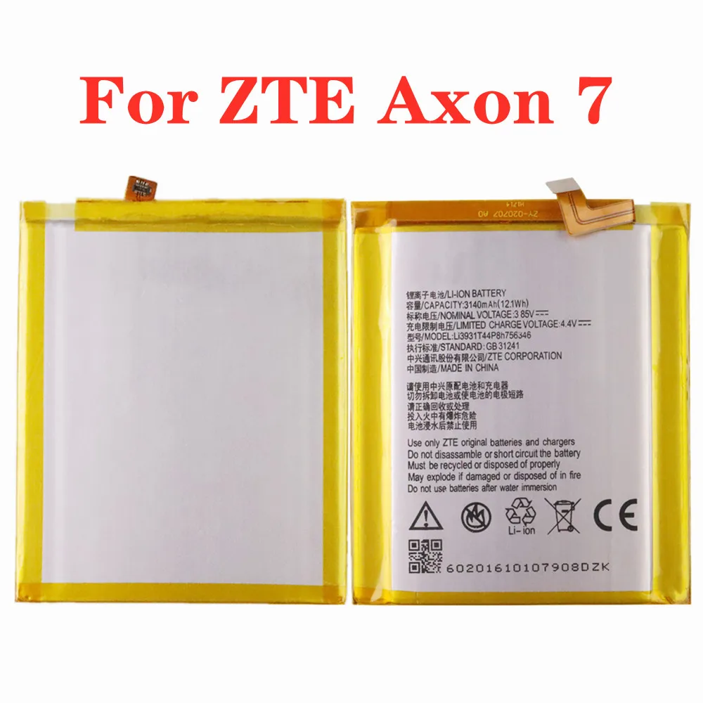 

New 100% 3140mAh LI3931T44P8h756346 Battery For ZTE Axon 7 5.5inch A2017 Built-in lithium polymer Replacement Battery