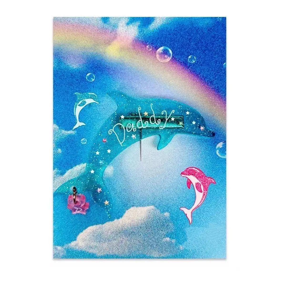 Фото Набор заколок для волос INS Dolphin Clover Animal для женщин: милые акриловые заколки с блестками и принтом в виде звезд, украшения для волос №2