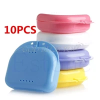 10pcs hot dental orthodontic retainer denture storage case box mouthguard container drop shipping