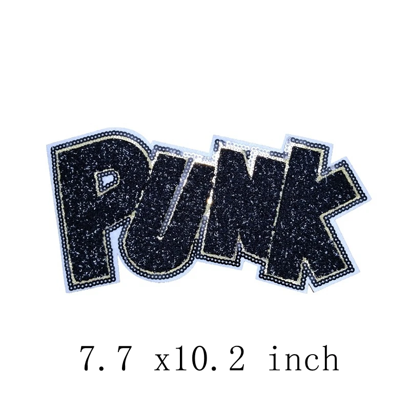 

Новое поступление черная блестящая стикер в стиле панк патч с вышивкой с помощью утюга панк значок для одежды аппликация