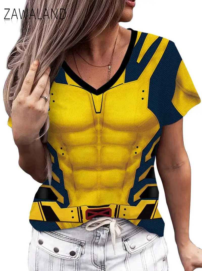 Zawaland Wolverine женские футболки для косплея костюм Джеймса Howlett топ с принтом Дэдпула