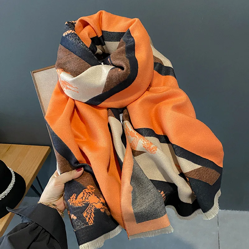

Winter Scarf for Women Cashmere Shawls and Wraps Lady Blanket Thick Bufanda Foulard Female Warm Scarves Pashmina Elegant Tassel