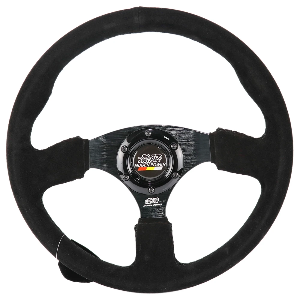 

Черное замшевое кожаное Спортивное Рулевое Колесо Mugen для тюнинга дрифта 14 дюймов/350 мм