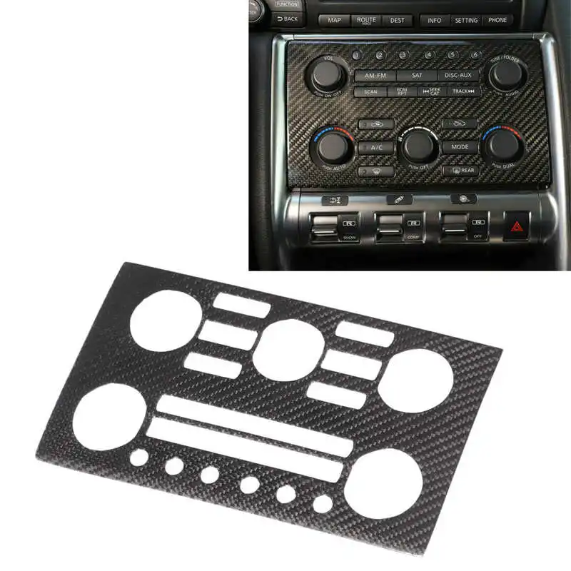 

Carbon Fiber Central Control Air Conditioning Panel Sticker Cover Trim for Nissan GTR R35 2008 2009 2010 2011 2012 2013-2016