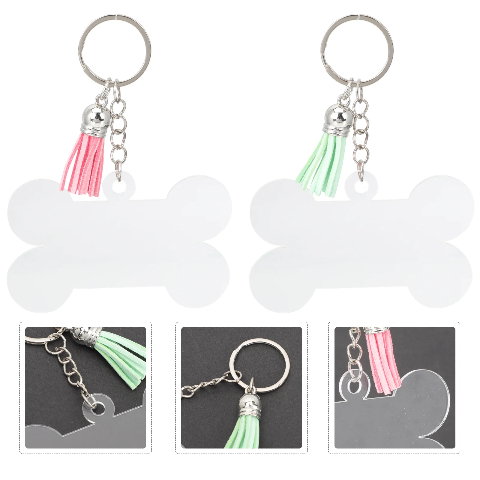 

Keychain Bone Dog Acrylic Blanks Blank Tags Tag Charm Keyring Ornament Pendant Pet Clear Id Sublimation Transparent Heat