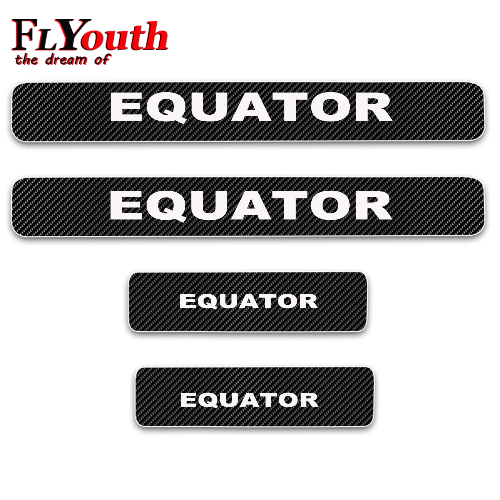 

Светоотражающая Накладка на порог автомобиля FORD EQUATOR, 4D Наклейка из углеродного волокна, приветственная педаль, аксессуары для автомобиля