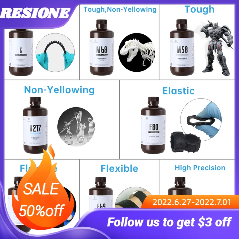 Buy Resione 1キロabsようタフ3dプリンタフォトポリマー樹脂ためelegoo anycubic樹脂3d光子樹脂