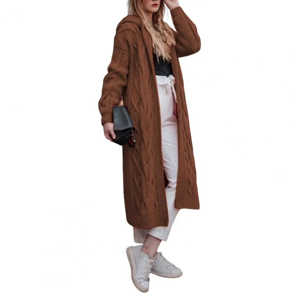 

Casual Lady Cardigan Front Open Autumn Winter Pure Color Cardigan Coat Outwear Cardigan Coat for Office
