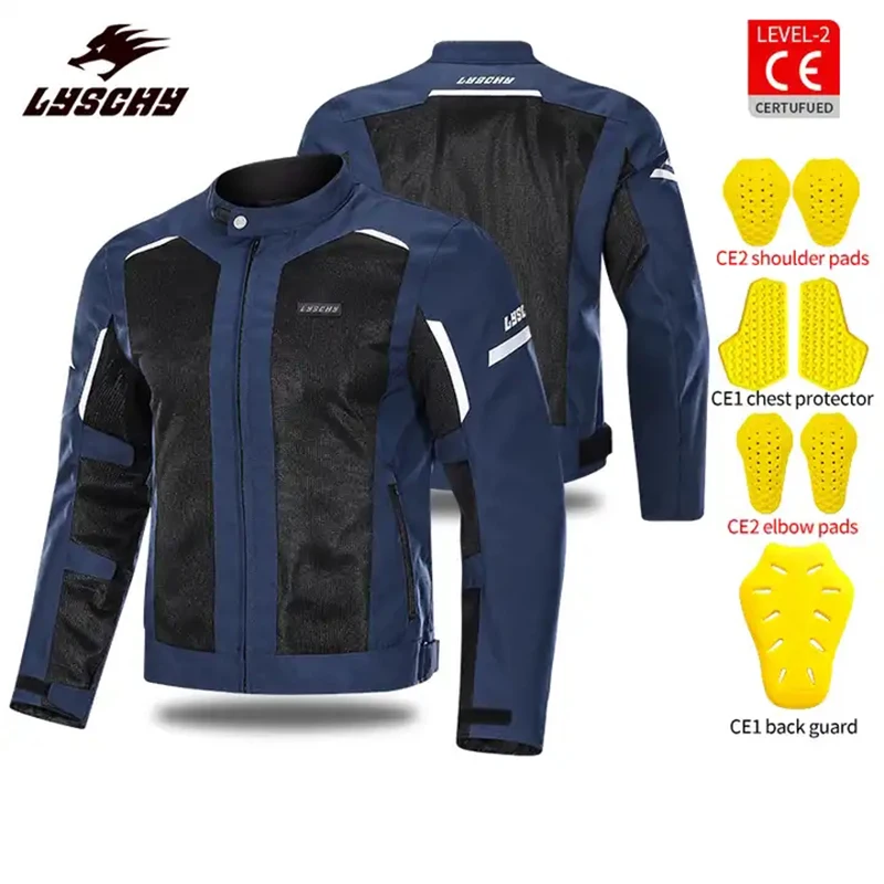 

Motorcycle Summer Jacket Men's Motorcycle Jacket Breathbale Mesh Motorcyclist Jacket Reflective Cycling Jackets CE Pads Clothing