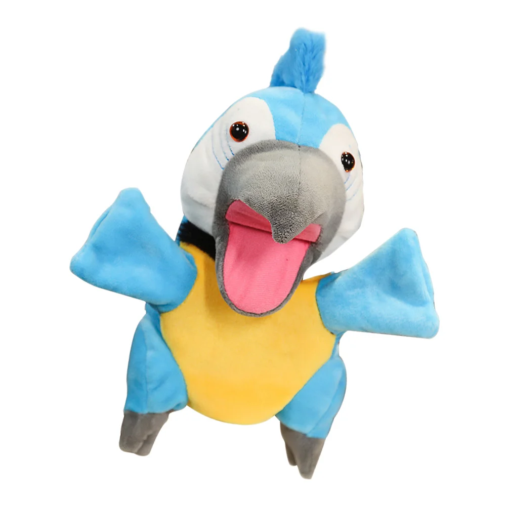 

1pc Child Parrot Hand Puppet Children Plush Parrot Shaped Plaything (Blue)