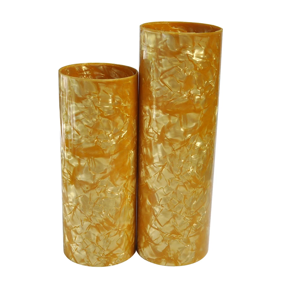 2Pcs  Celluloid Sheet Drum Wrap Musical Instrument Deco Diamond Yellow 10x60'' and 16x60''