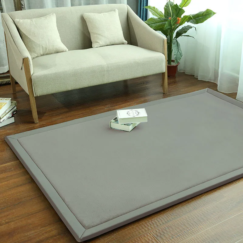 

Thick Solid Color Rectangular Carpet For Living Room Ckildren Bedroom Play Rug Bay Window Soft Mat Baby Anti-fall Crawling Pads