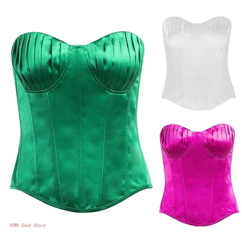 

Girl Vintage Boned Corset Party Bustier Bodyshaper Green Rose Red White Overbust