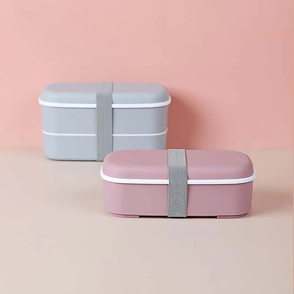

Japanese-Style Double-Layered Children Lunch Box Healthy Plastic Material Food Preservation Box Microwave Tableware Lunch Box