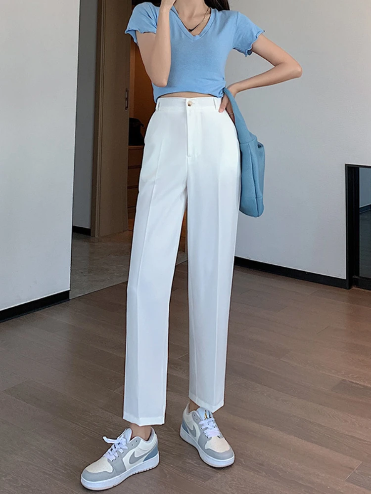 Классические брюки для женщин летние капри в Корейском стиле женские черные