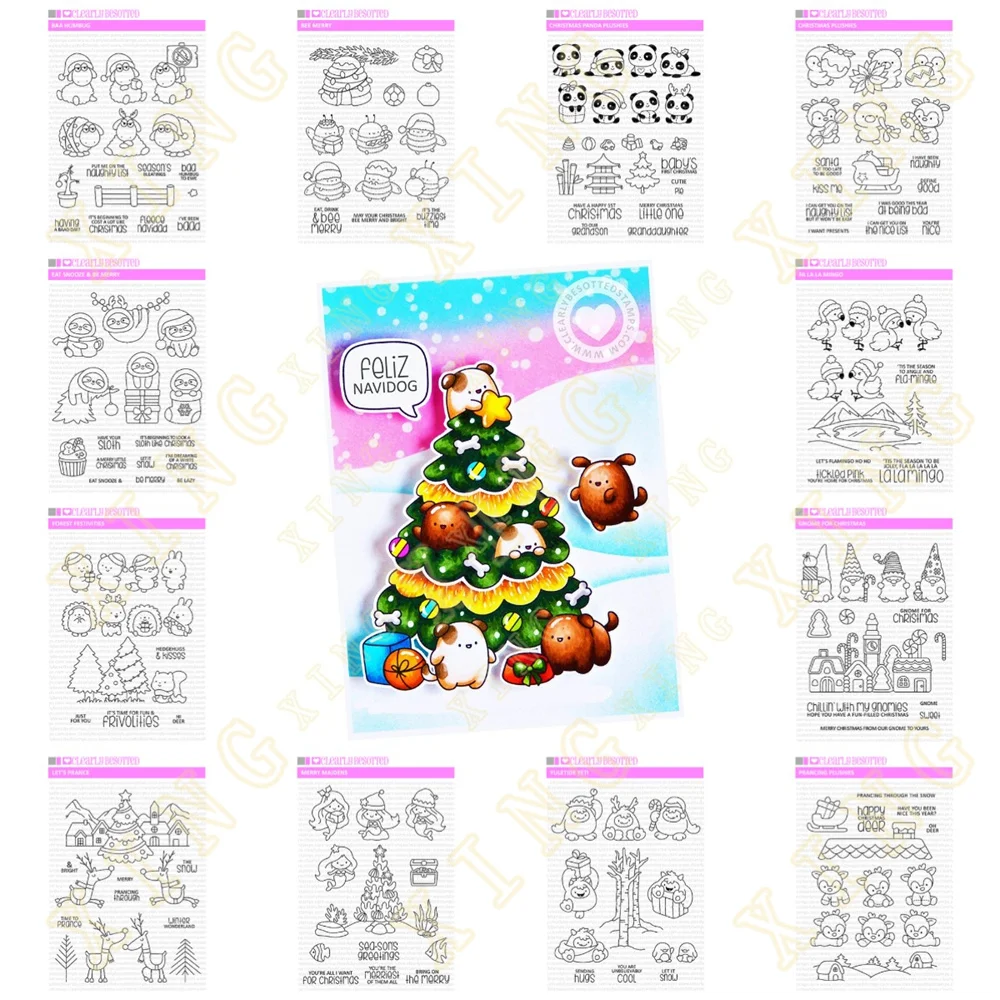 

New Gnome For Christmas Bee Merry Metal Cutting Dies And Stamps DIY Scrapbooking Card Stencil Paper Cards Handmade Album Stamps