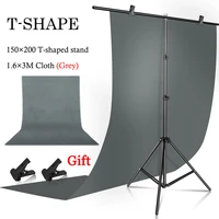 1 5x2m t type background frame tripod with 1 6x3m non woven adjustable support system suitable for photography studios