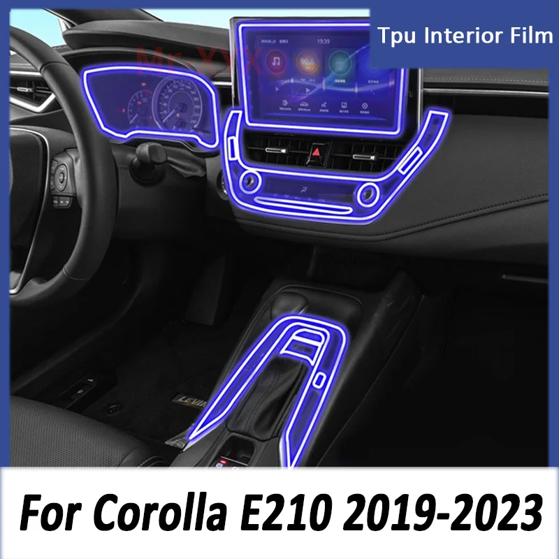 

For TOYOTA Corolla E210 2019-2023 Car Console Gearbox Panel Sticker Transparent TPU Automotive interior protective film