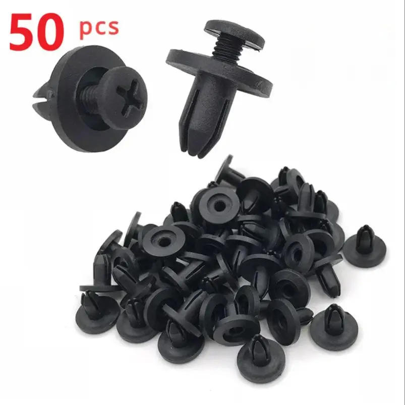 

50 Шт., 6 Мм, Универсальный Автомобильный Пластиковый Винт, Зажим Для Крепления В Форме Листа