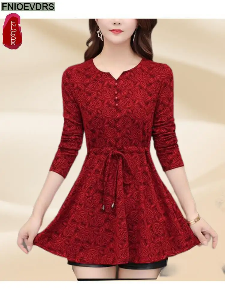 

Ruffles Bow Tunic Tops Hot Sales Women Long Sleeve Elegant Office Lady Slim Waist Drawstring Belly Design Peplum Top Blouses 338