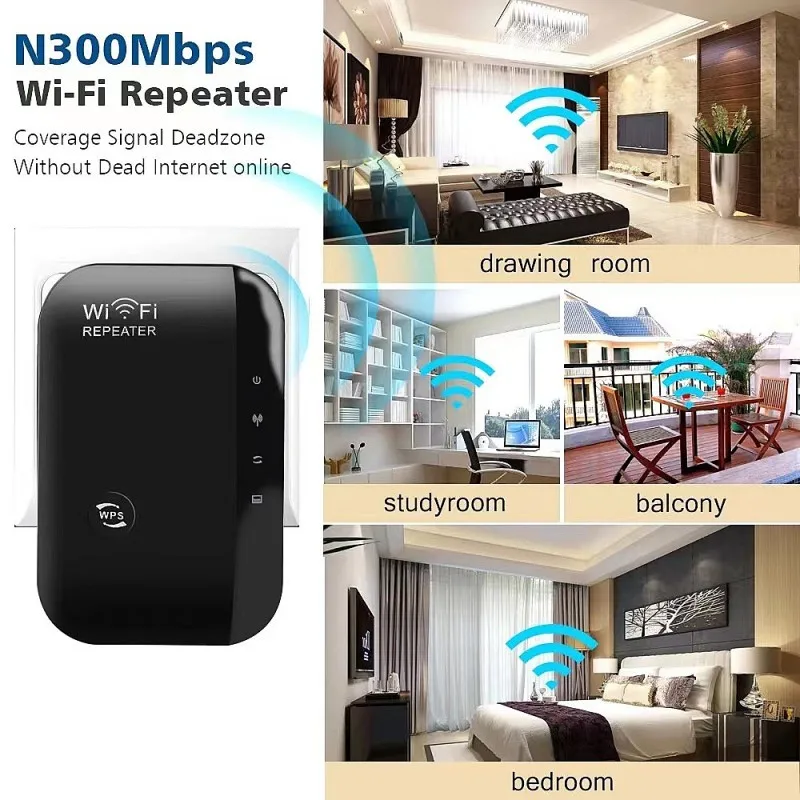 300Mbps Long Range Wireless Repeater Access Point Range Extender 802.11N/B/G Network Wireless Router Wireless Signal Booster