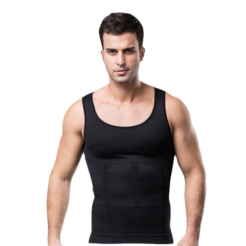 HaleyChan Mens Seamless Classic Firming Panels Compression Vest Corset Shirt Men Body Shaper Waist Trainer Shapewear Burning Man