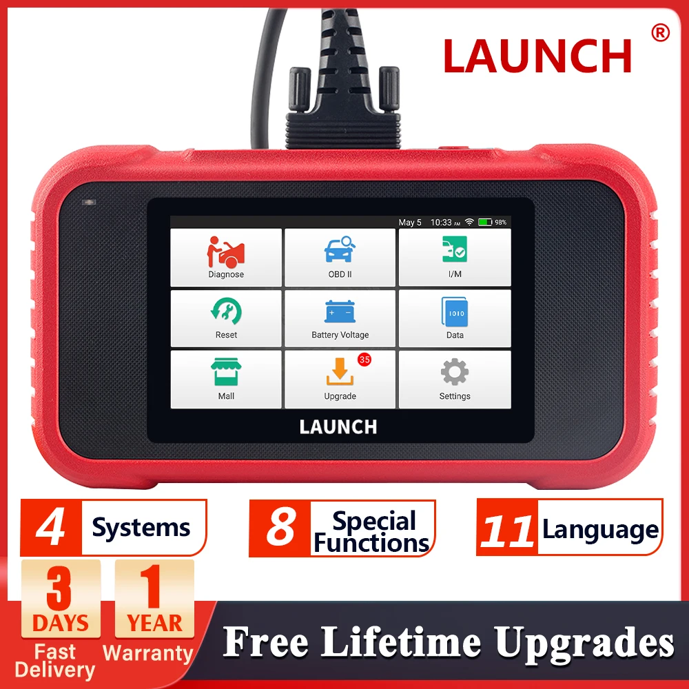 

LAUNCH X431 CRP129E OBD2 инструмент для автомобильного двигателя ABS SRS TCM считыватель кодов диагностический сканер OBDII ENG Oil SAS EPB ETS TPMS 8 Reset
