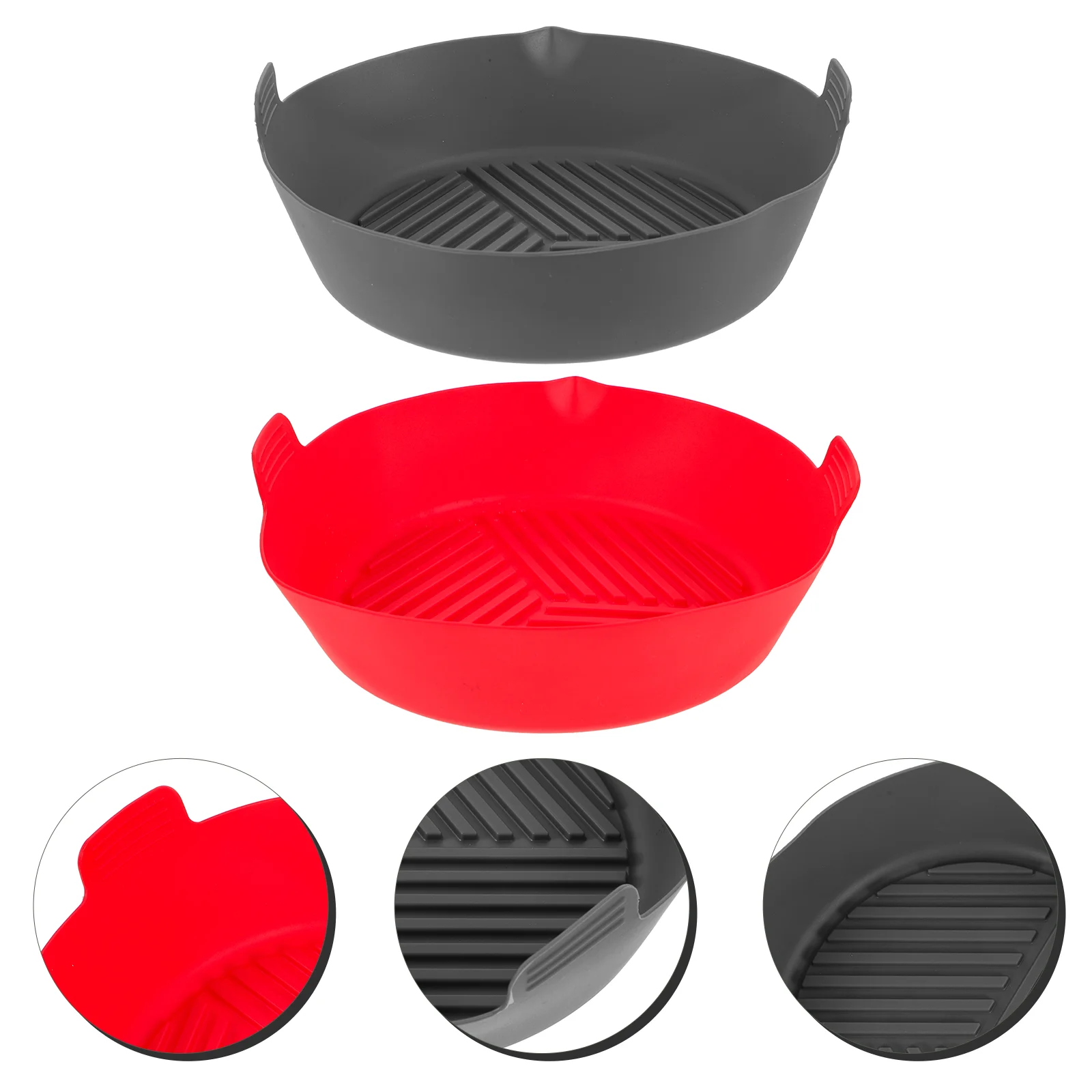 

2Pcs Air Fryer Silicone Fryer Baking Reusable Air Fryer Tray for Air Fryer Baking Storage