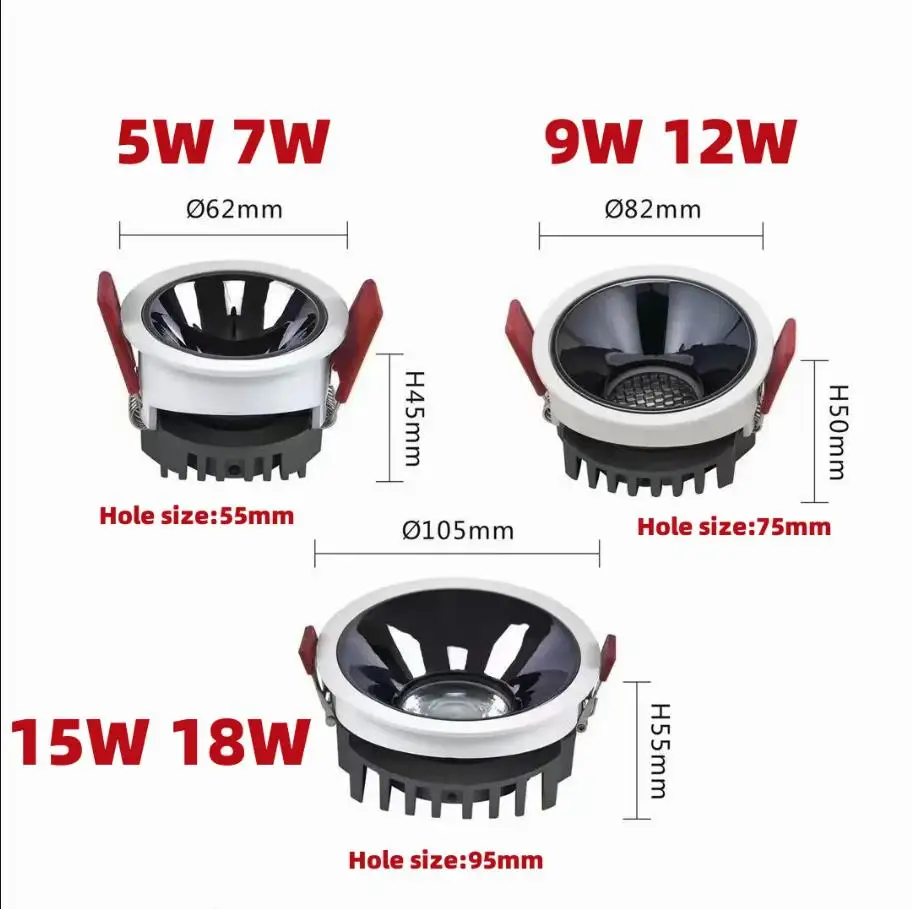 Приглушаемый Встроенный высокий индекс цветопередачи глубокий антибликовый