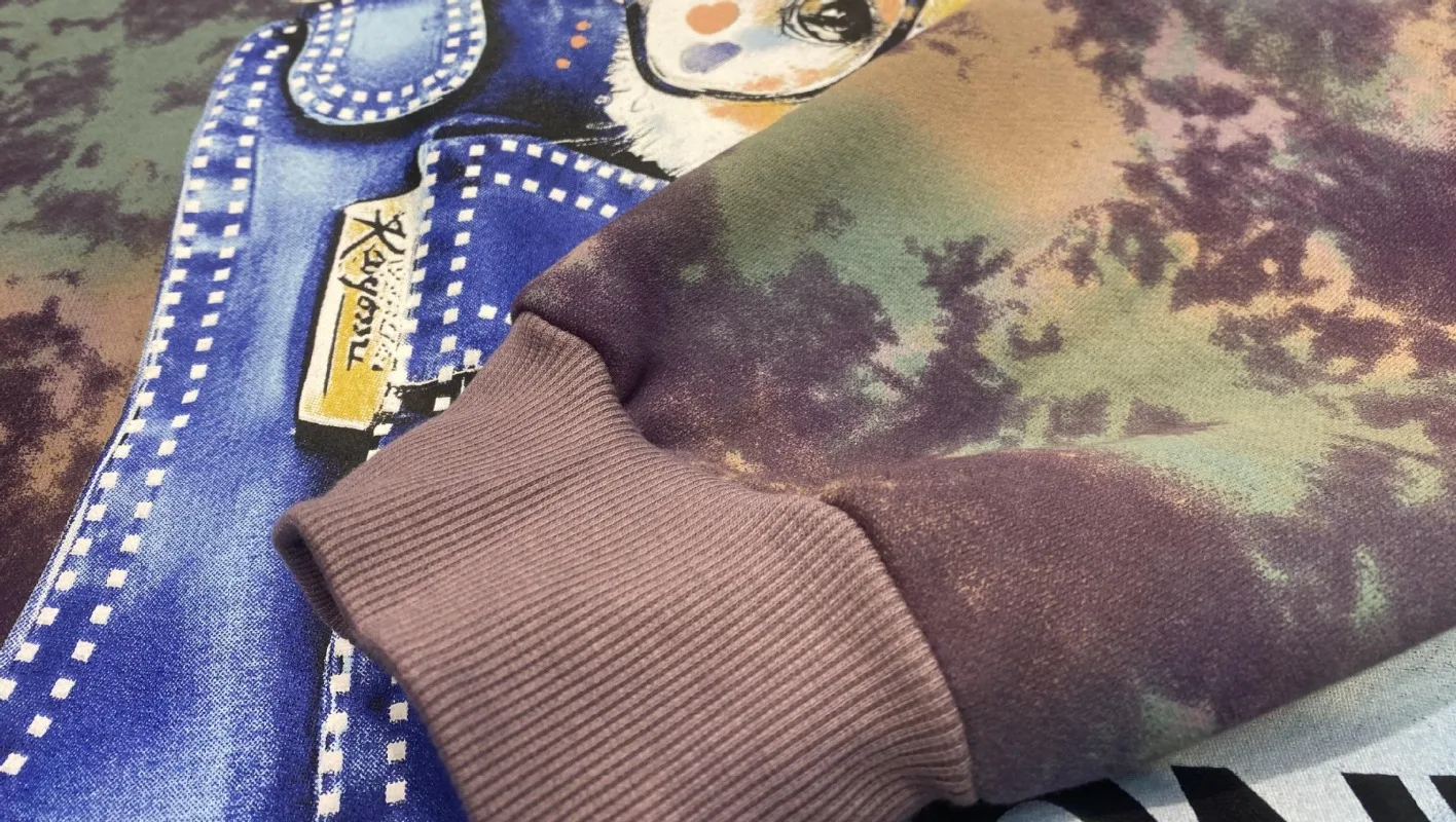 2024 зимняя флисовая утолщенная толстовка с круглым вырезом наряды принтом тай-дай