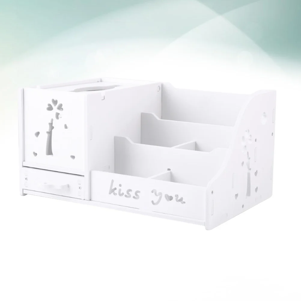

1PC White Multifunctional Wooden Tissue Holder for Home Restaurant