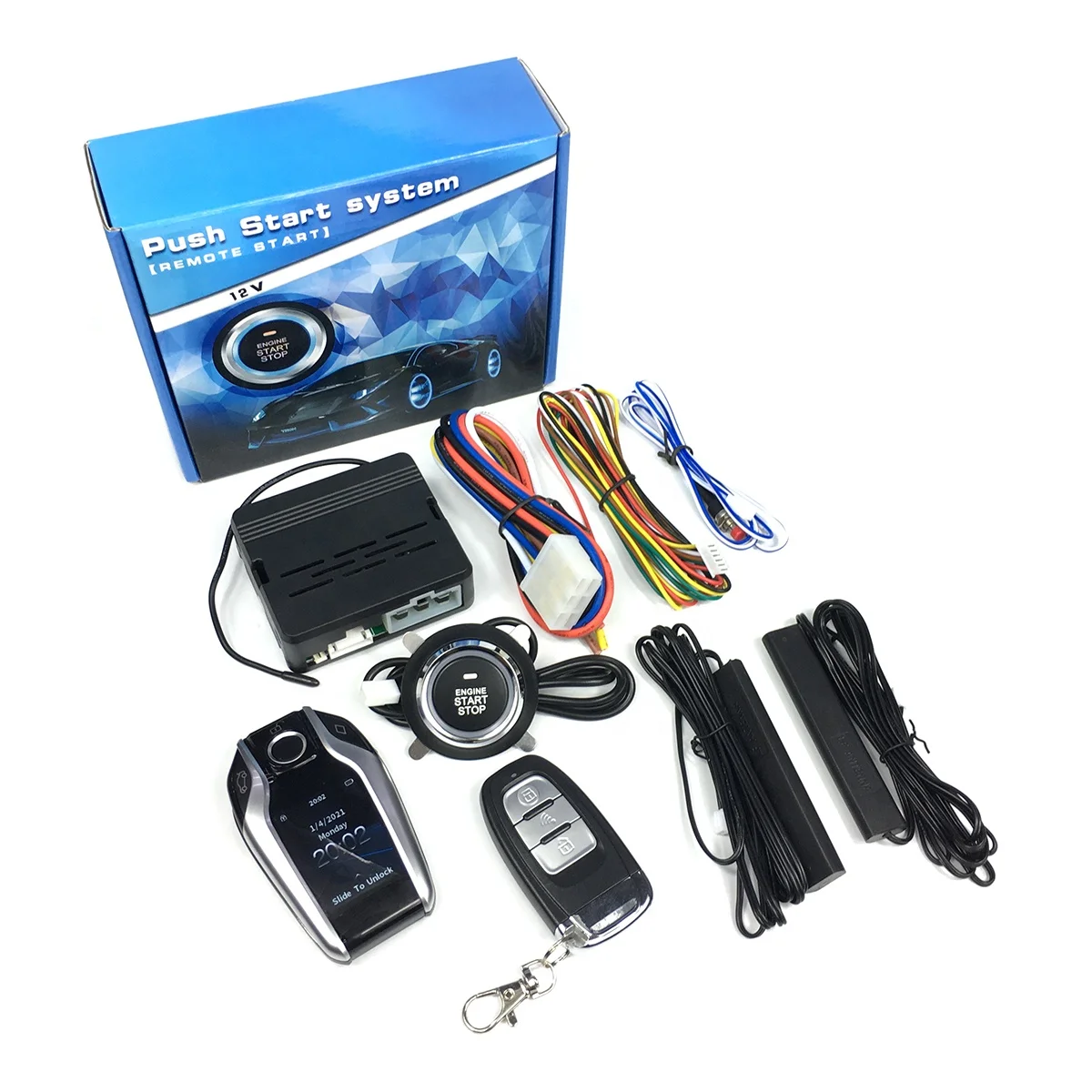 

Smart LCD Liquid Crystal Key Remote Control Start Stop PKE Passive Keyless car immobilizer System Car Alarms For Car