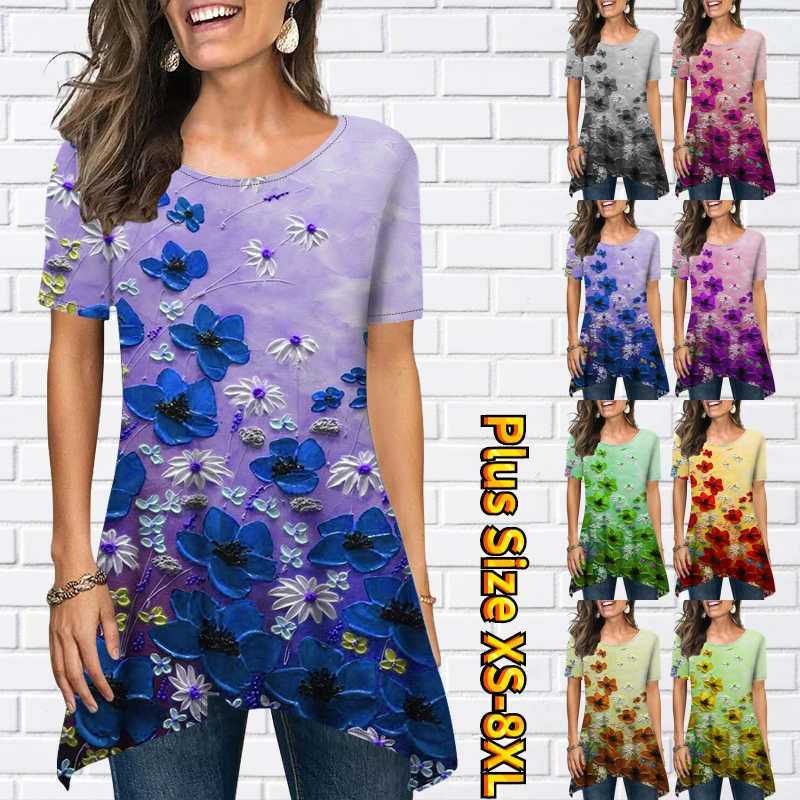 

Женская Винтажная Футболка с принтом, Элегантный Повседневный пуловер с коротким рукавом и круглым вырезом, летний топ, 2023