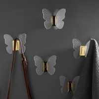 hole free sticker hook multi function butterfly hanger housekeeper on wall bathroom accessories clothes rack key holder wall