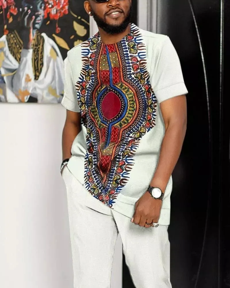 Summer Tracksuit Suit Oversized T Shirt Trousers Fashion Streamline 2 Piece Set Men Short Sleeve Pants Casual Streetwear Blue