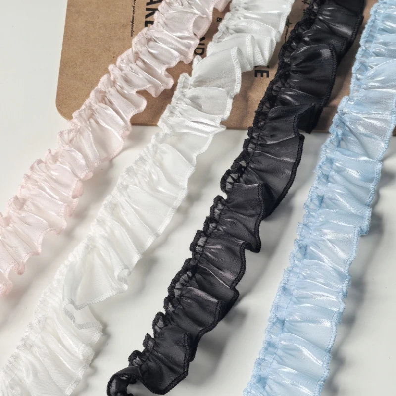 Перламутровое атласное плиссированное кружевное кукольное платье с манжетами