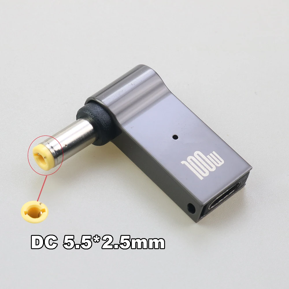 

Laptop Power Charger Supply Adapter Connector USB Type-C Female to DC 5.5*2.5mm Male Jack Plug Converter for Acer Samsung Lenovo