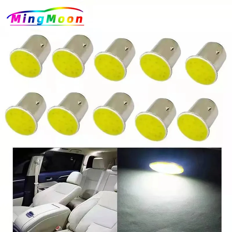 

5Pcs Super White COB P21W 1157 BAY15D Led 12 SMD 1156 BA15S 12V DC Trailer Truck Car Bulbs Styling Light Parking Auto