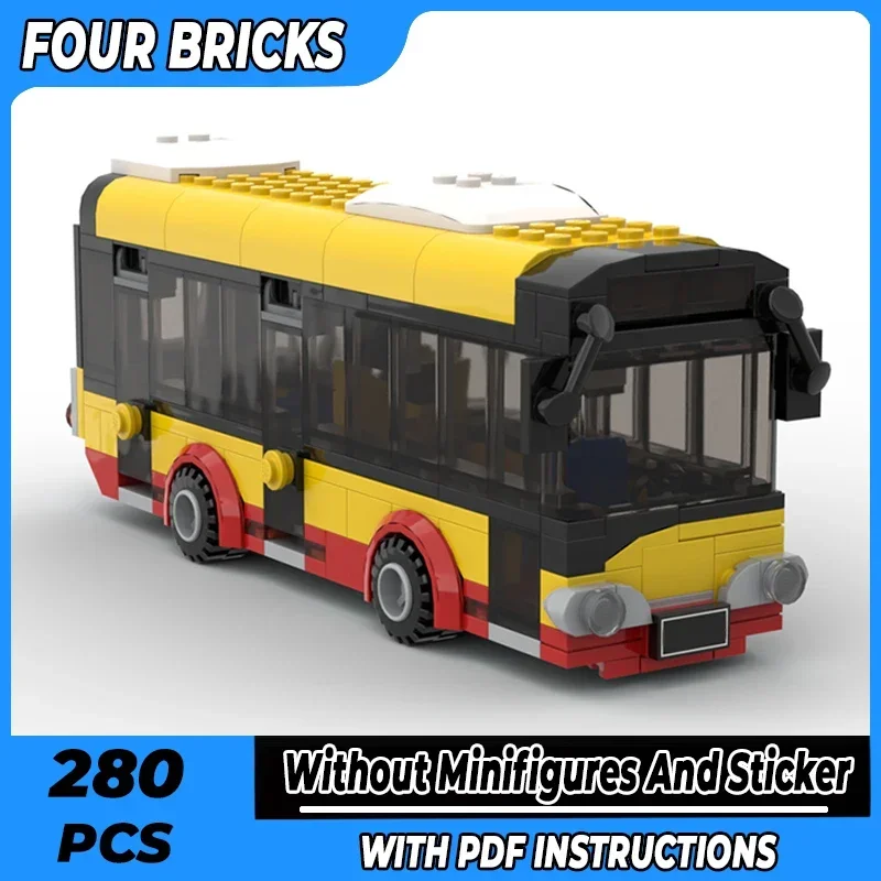 Moc Building Bricks Модель городского автомобиля Solaris City Bus Технология модульных блоков
