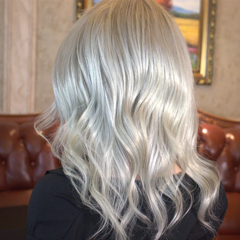 Парик Платиновый светлый из натуральных человеческих волос с фронтальной