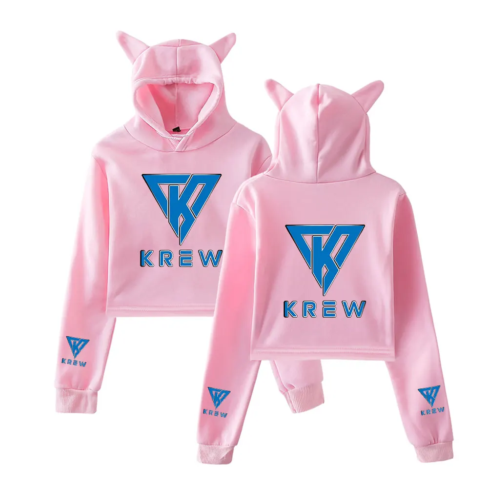 Женская Повседневная Толстовка с коротким рукавом и кроличьими ушками