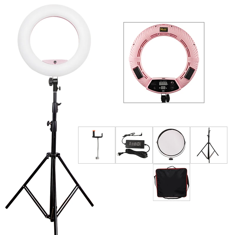 

Yidoblo Pink FD-480II Studio Ring Light 480 LED Video Light Digital Lamp Photographic Day Lighting + Tripod (max 200cm) + Bag
