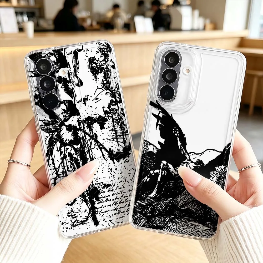 Фото Чехол для телефона с изображением крыльев падшего ангела для Samsung Galaxy A71 A57 A56 A55 A54 A53 A51 A17 A16 A07 A06 A05, прозрачный чехол. №2