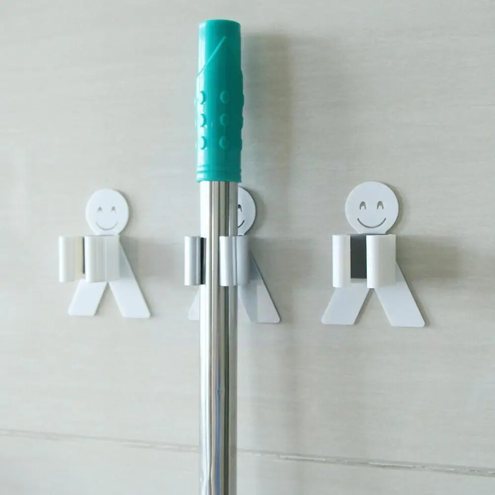 

Mop Clip Wall Mounted Storage Mop Home Storage Rack Hanging Household Bathroom Tools Organizer Pipe Kitchen Hooks Suction D8d1