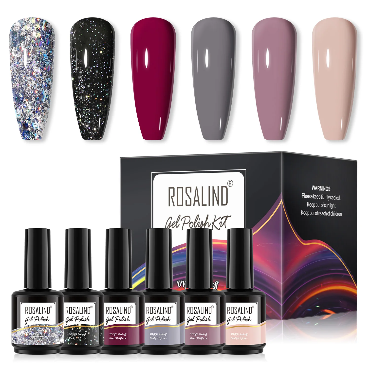 ROSALIND Gel Nail Polish Set For Need Hybrid Varnish Manicure Cured Base Top Coat Nails Semi Permanent Gel Nail Tools Kits